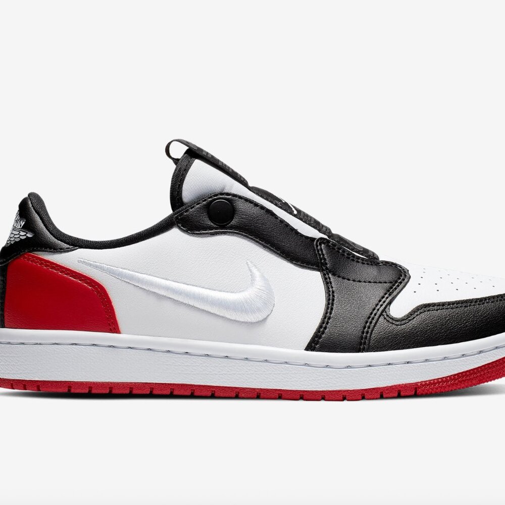 Jordan 1 Retro Low Slip Black Toe Women's - AV3918-102- Size 6 Red/Black/White